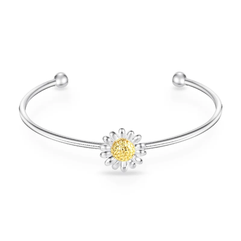 infinity bracelets for women-Daisy Cuff Bangle