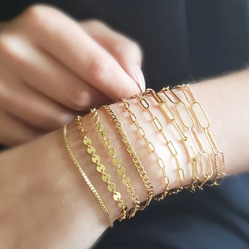 large bangles for women-Gold Link Bracelets • Choose Your Style