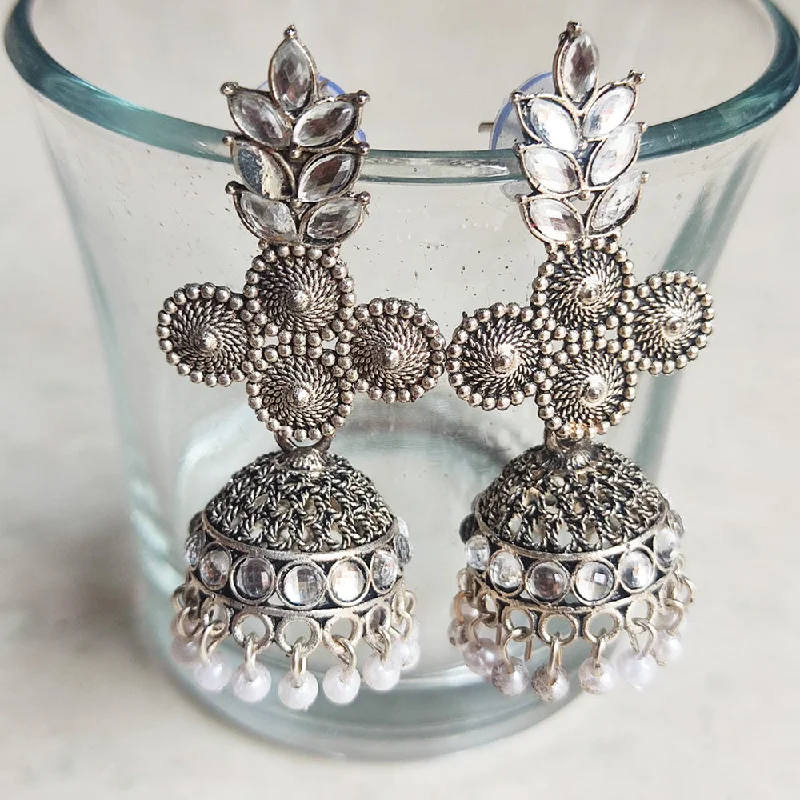 handcrafted earrings for women-H K Fashion Oxidised Plated Jhumki Earrings