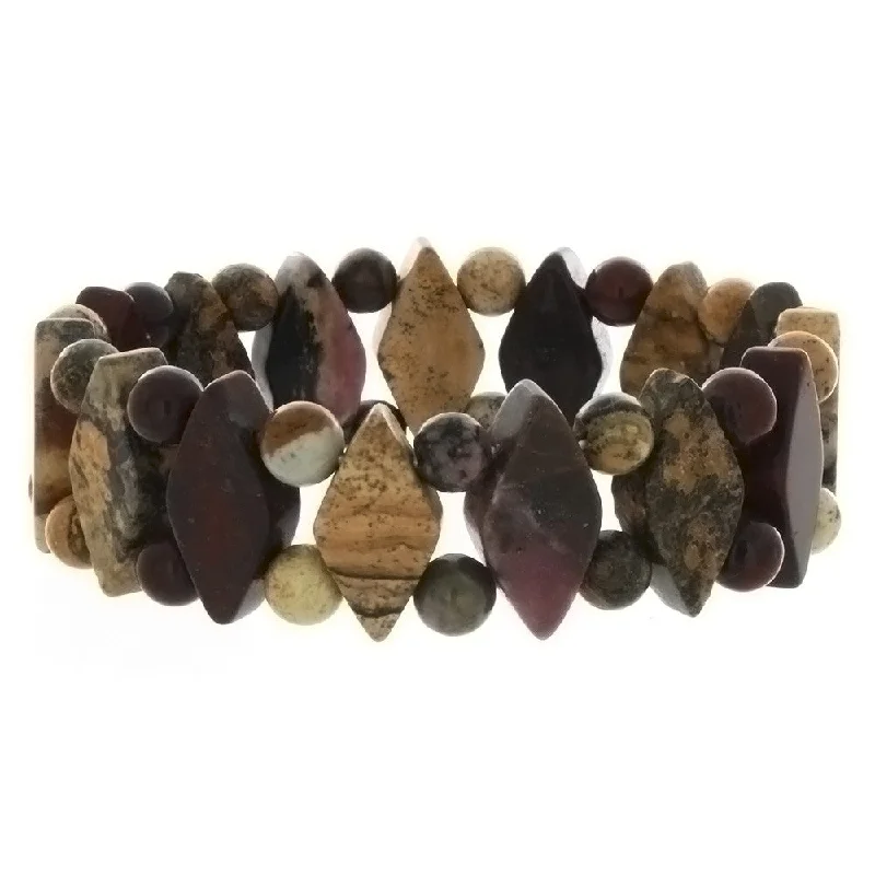 leather bracelets for women-STRETCH GEMSTONE MULTI-STONE PRINCESS BRACELET