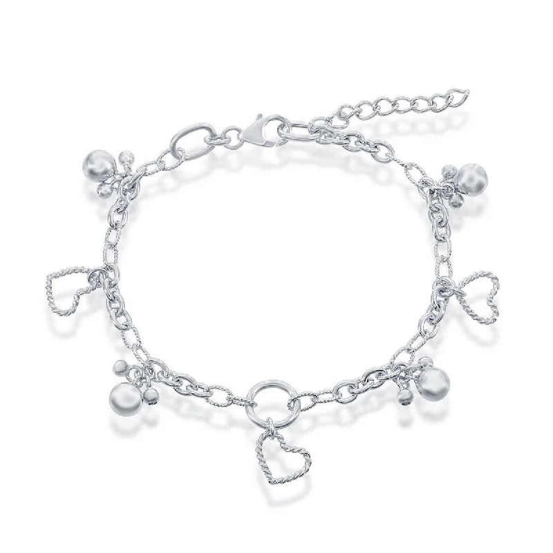 elegant bracelets for women-Classic Women's Bracelet - Sterling Silver Multi Charm | S-4460