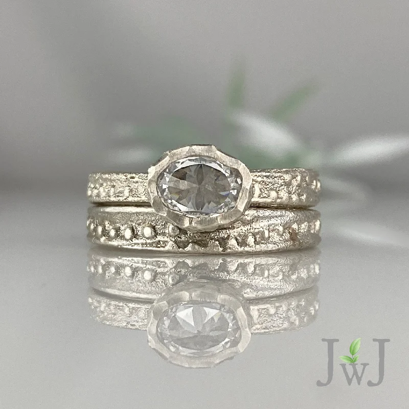 engagement rings with unique stones-Aine Wedding Band Set