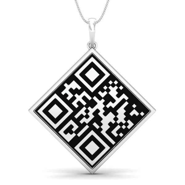 classic silver necklaces for women-Custom QR Code Necklace