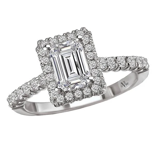 engagement rings with a twist-Halo Semi-Mount Diamond Ring