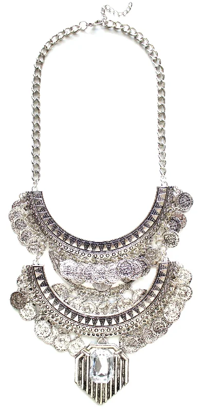 statement chain necklaces for women-Glam Armor Statement Necklace