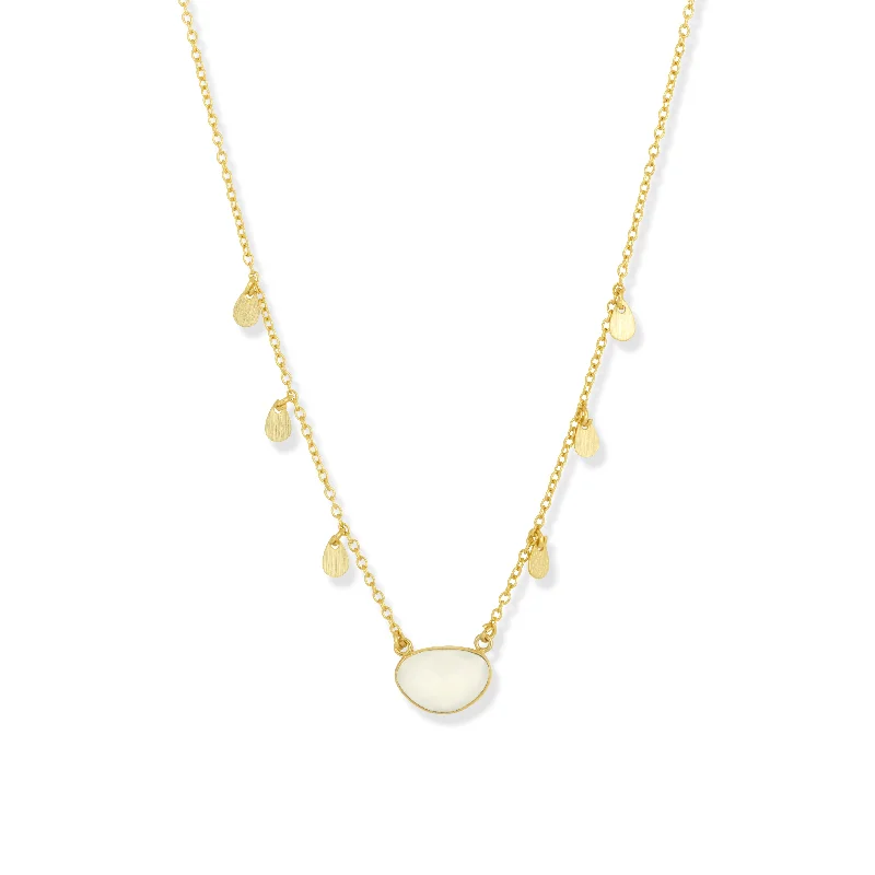 handmade necklaces for women-Summer Necklace White Chalcedony