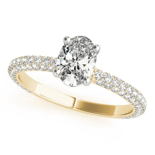 yellow gold engagement rings-Juliet Oval Diamond Engagement Ring Setting