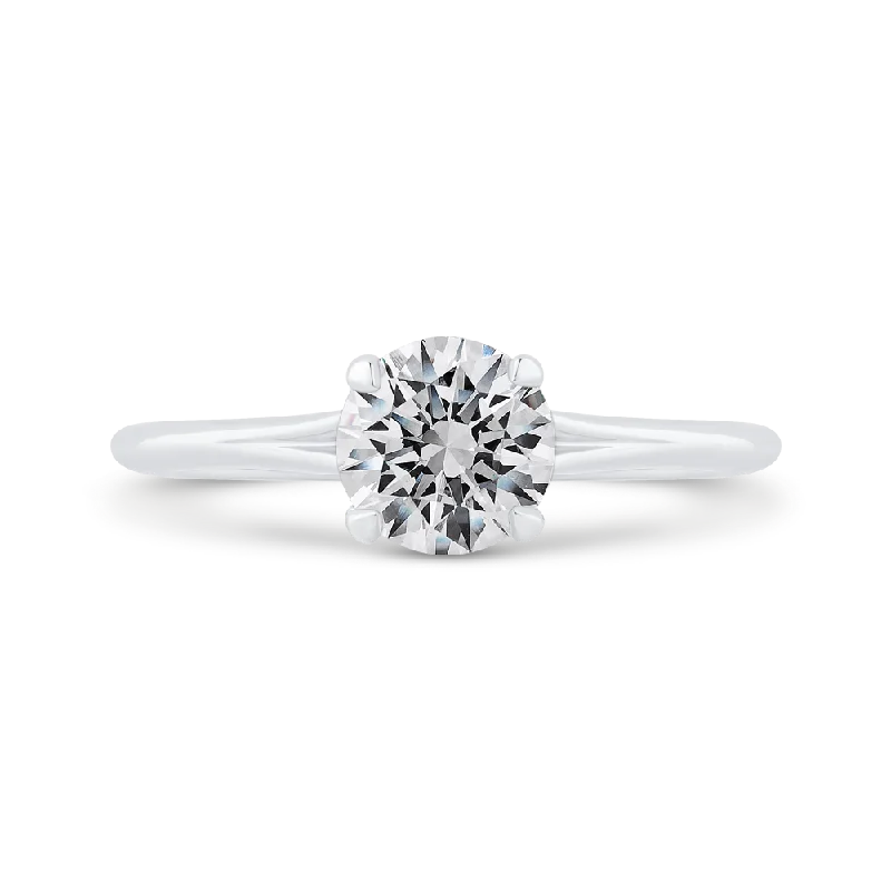 engagement rings with rubies-14K White Gold Solitaire Engagement Ring (Semi-Mount)