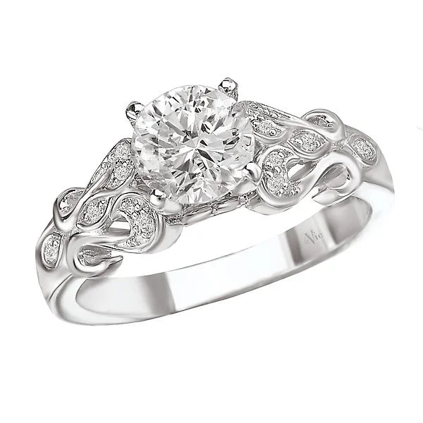 custom-made engagement rings-Peg Head Semi-Mount Diamond Ring