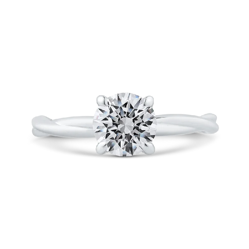 modern diamond engagement rings-14K White Gold Solitaire Engagement Ring (Semi-Mount)