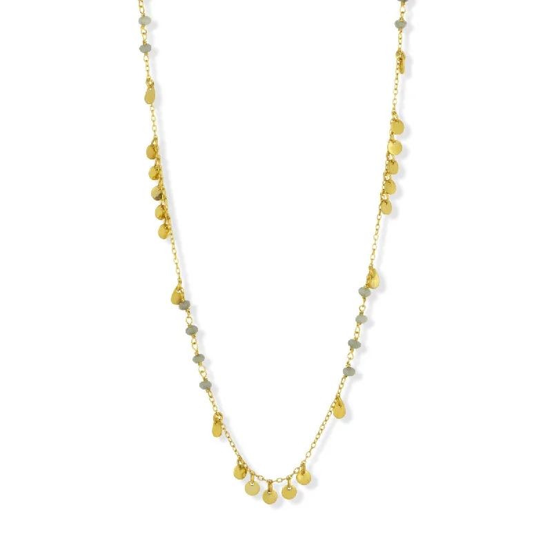 dainty chain necklaces for women-Ruby Necklace Grey Jade