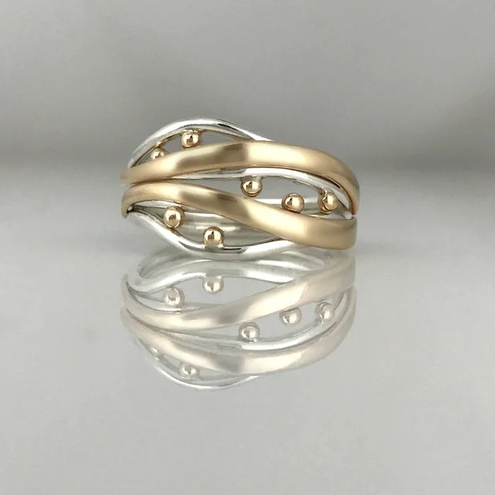 high-end rings for women-Bubbles and Wake Ring - Narrow without gemstones