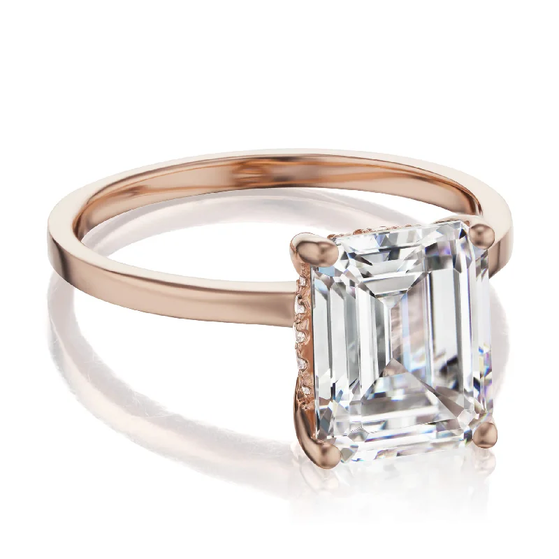 ruby engagement rings-3.00 Carat Emerald Cut Ring