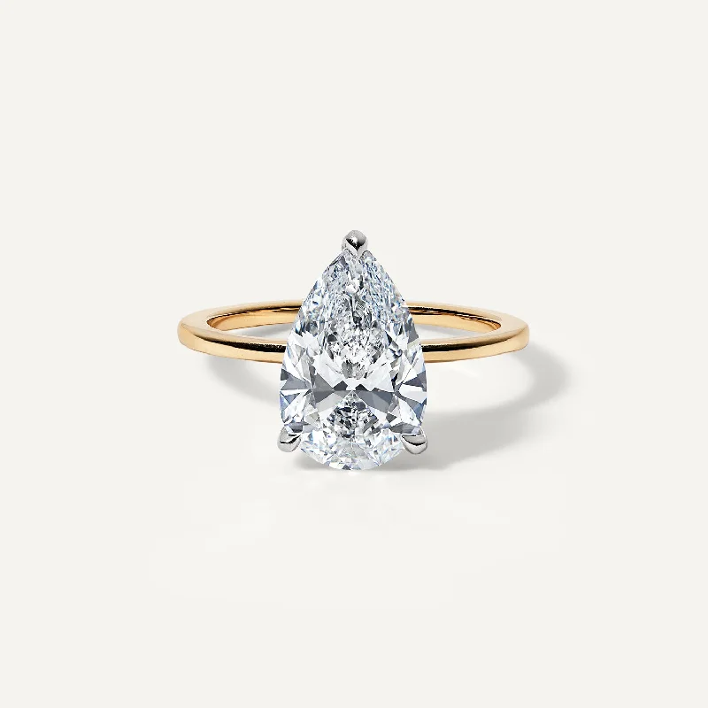 simple engagement rings-Pear Slim