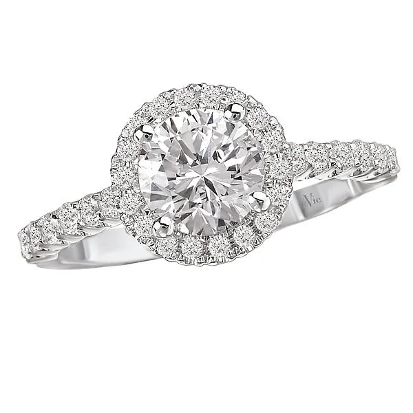 beautiful engagement rings-Halo Semi-Mount Diamond Ring