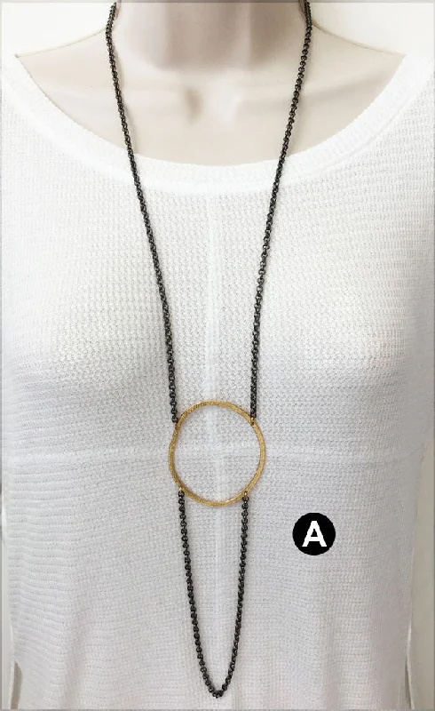 eco-friendly necklaces for women-Rolo Hoop Necklace  (N1371)