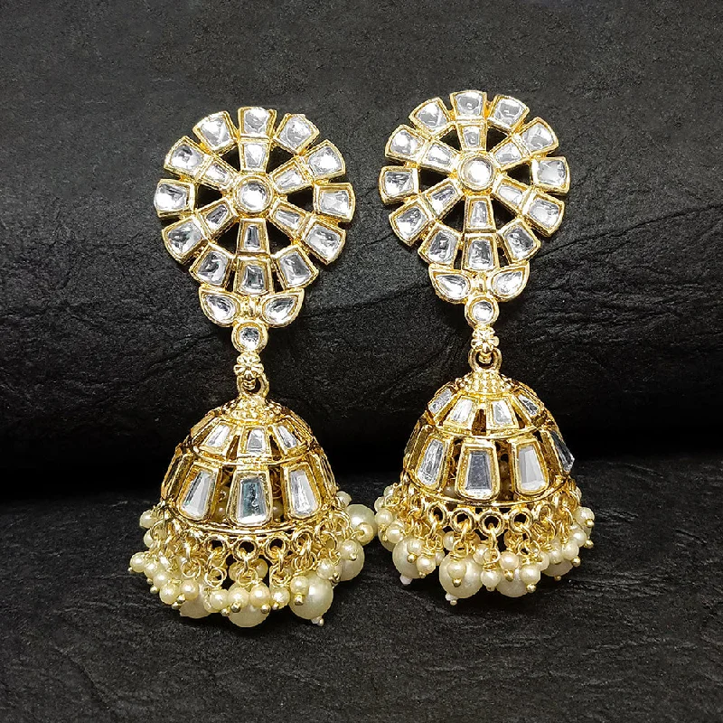 stylish earrings for women-Bhavi Jewels Gold Plated Jhumki Earrings