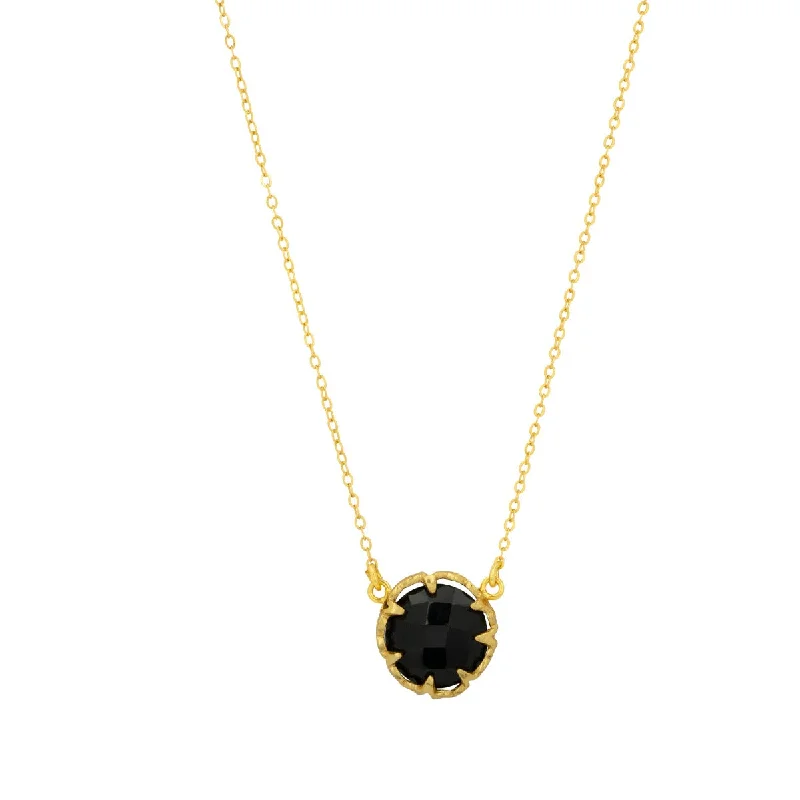 adjustable necklaces for women-Petite Gemstone Black Onyx Necklace