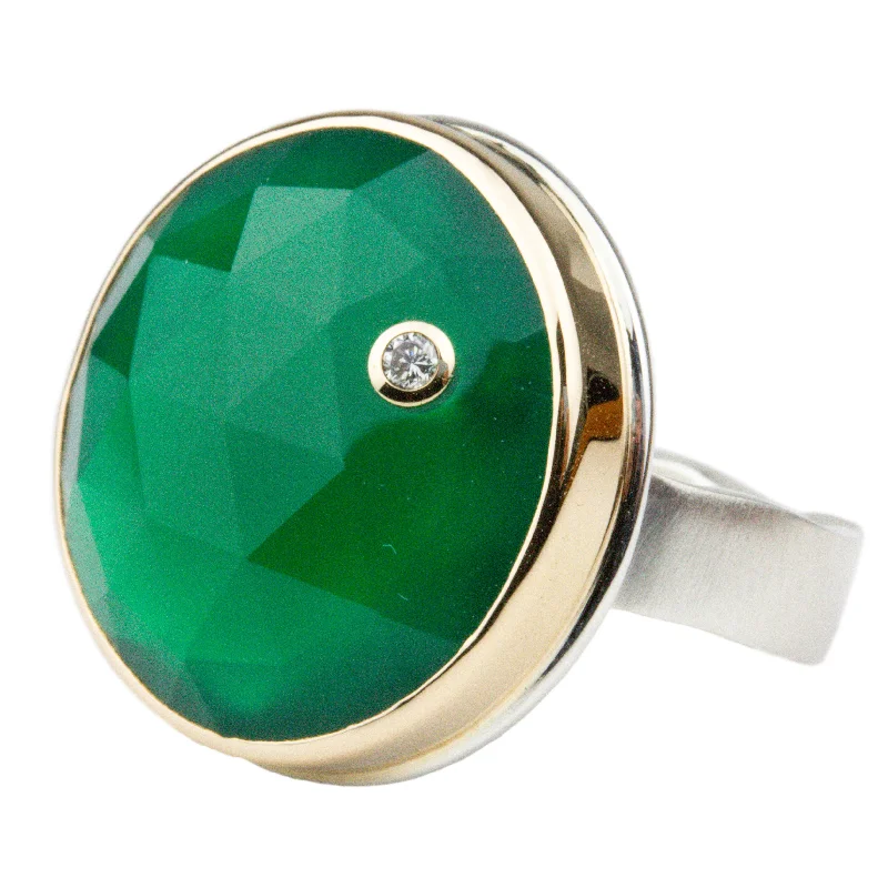 gemstone rings for women-Green Onyx Ring