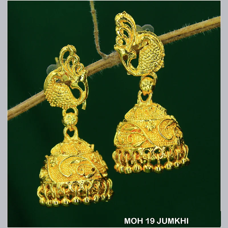 diamond stud earrings for women-Mahavir Dye Gold Jhumki Earrings