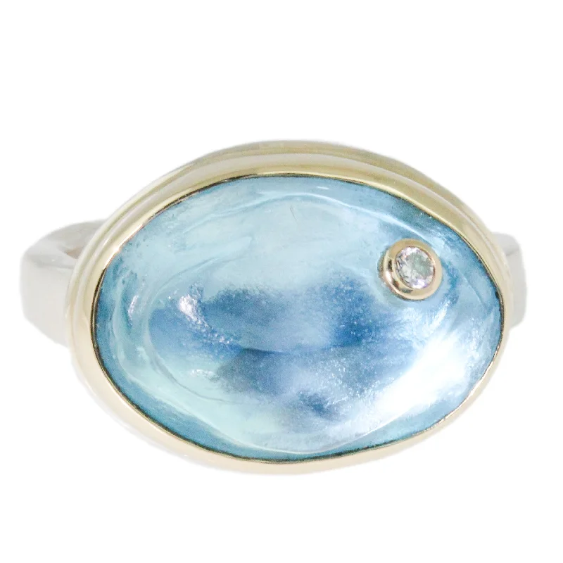 high-quality rings for women-Swiss Blue Topaz Ring