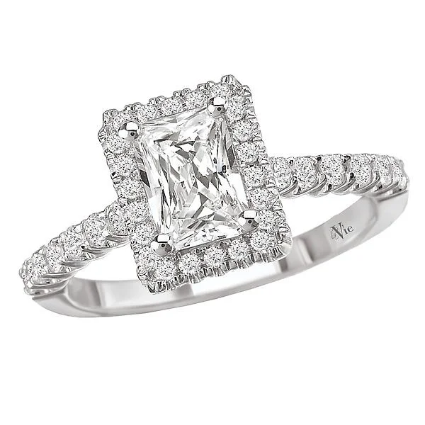 affordable luxury engagement rings-Halo Semi-Mount Diamond Ring