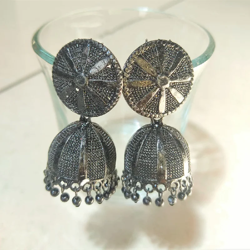 beaded earrings for women-H K Fashion Oxidised  Plated Jhumki Earrings