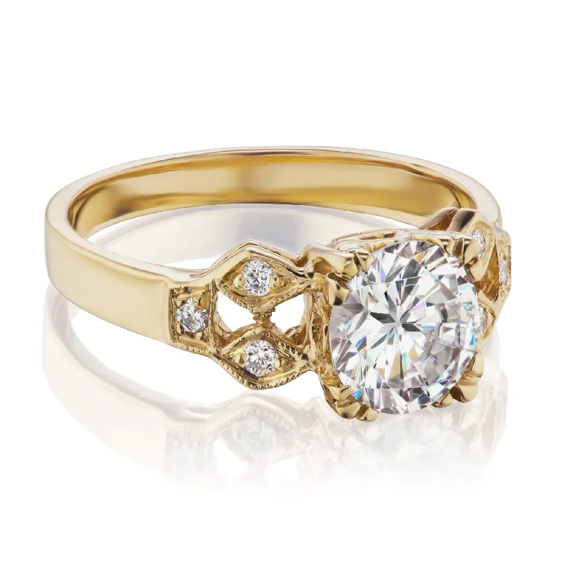 radiant-cut engagement rings-Art Deco Engagement Ring