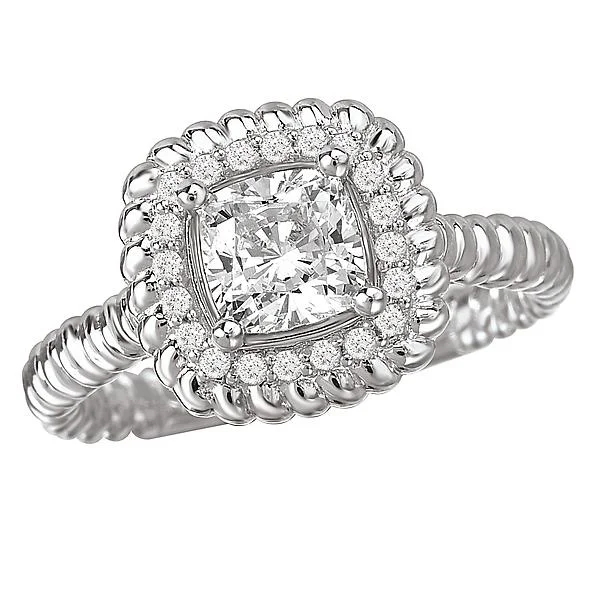 stunning engagement rings-Halo Semi-Mount Diamond Ring