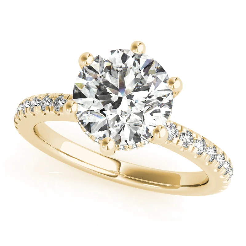 engagement rings for her-Alyssa 6-Prong Round Diamond Engagement Ring Setting