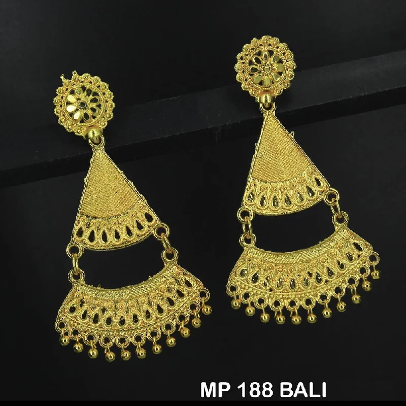 chic earrings for women-Mahavir Forming Gold Plated Dangler Earrings  - MP BALI 188