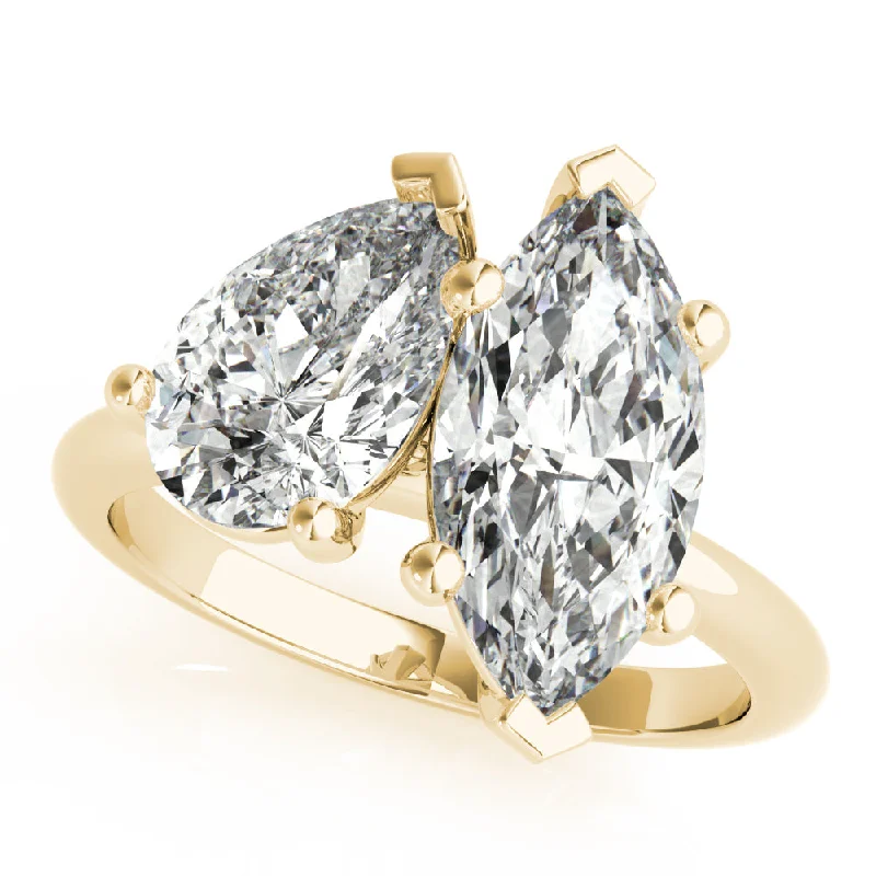 affordable luxury engagement rings-Lara Marquise and Pear Toi et Moi Engagement Ring Setting