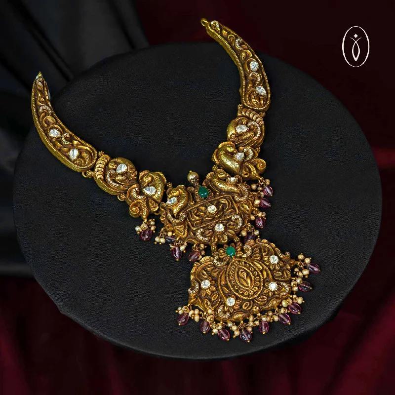 affordable fashion necklaces for women-Exquisite Peacock Charm Short Necklace 92.5 Sterling Silver with Gold Polish