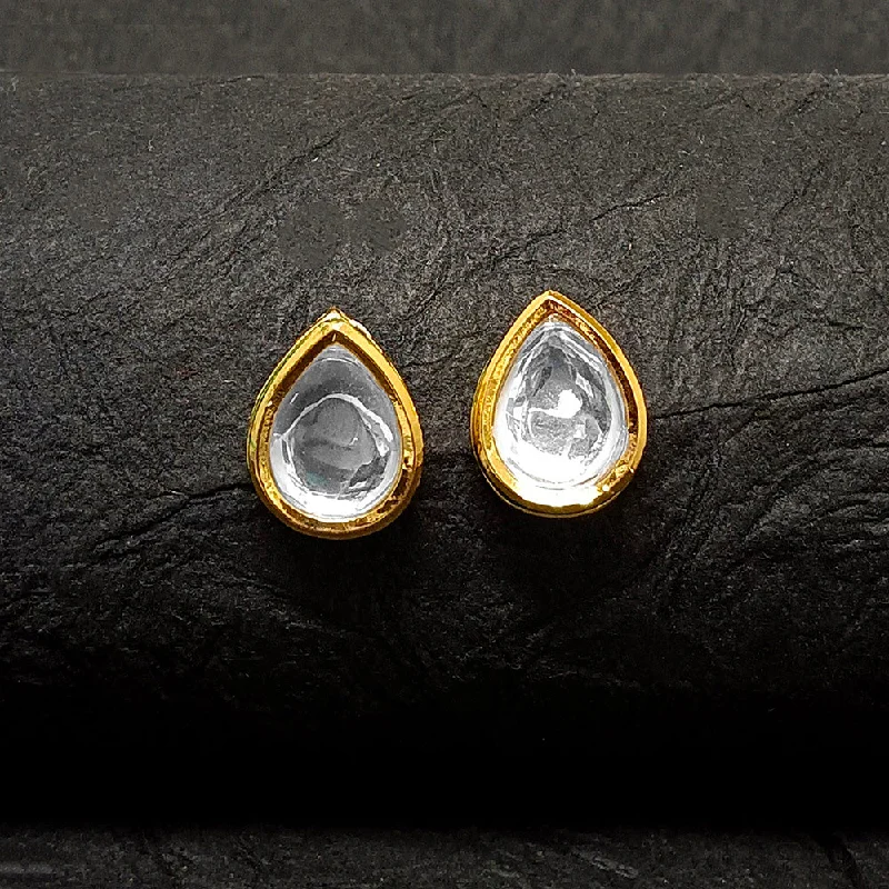 silver earrings for women-Bhavi Jewels Gold Plated Stud Earrings