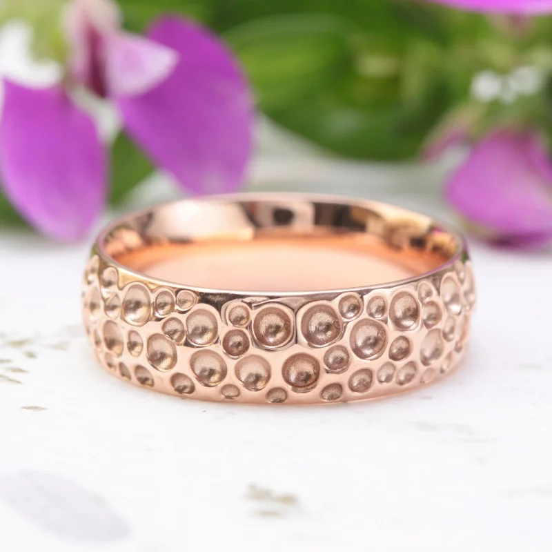 men's rings for women-Dimpled Mens Wedding Ring