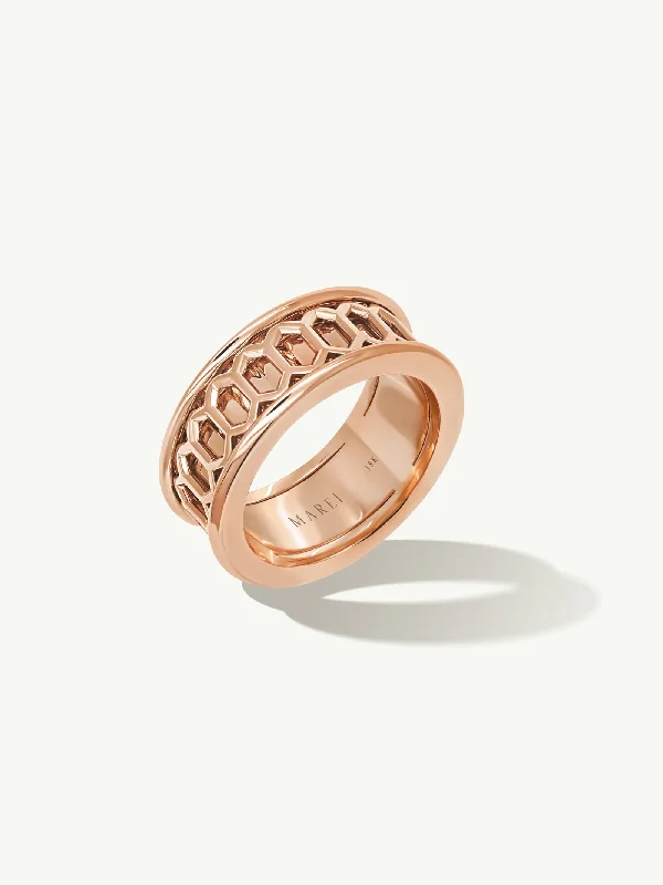 yellow gold engagement rings-Amanti Infinity Spinning Ring In 18K Rose Gold