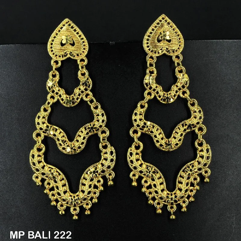 wedding earrings for women-Mahavir Forming Gold Plated Dangler Earrings  - MP BALI 222