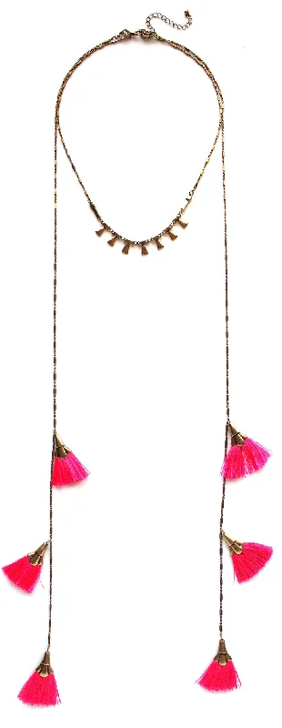 dainty chain necklaces for women-Pinky & The Fringe Layered Necklace