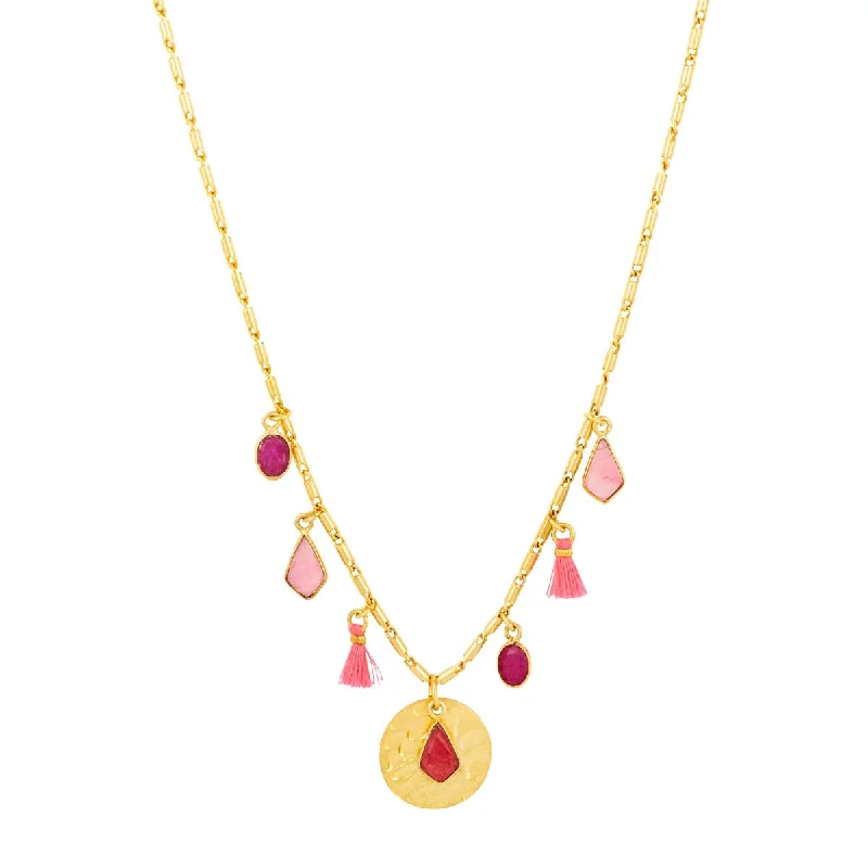 designer pendant necklaces for women-Valentina Pink Charm Necklace