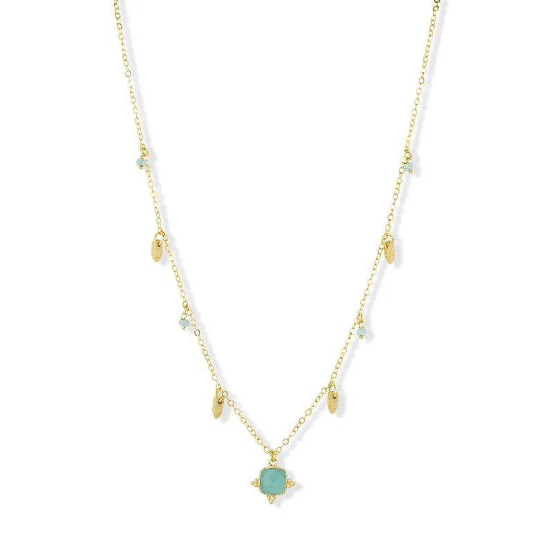 colorful gemstone necklaces for women-Asia Necklace Aqua Chalcedony