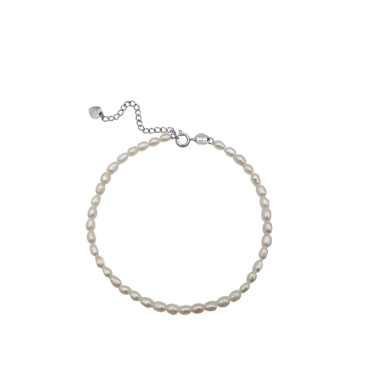 gold chain bracelets for women-Camilla Pearl Bracelet | Silver