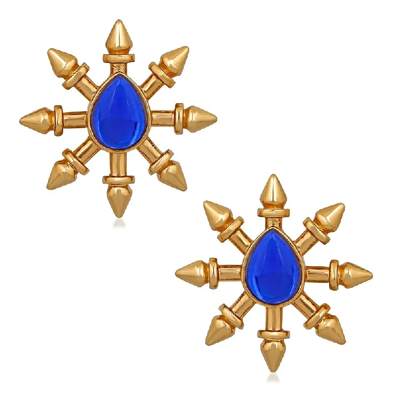 bold earrings for women-Mahi Gold Plated Exclusive Designer Love Stud Earrings with crystal stones for girls and women