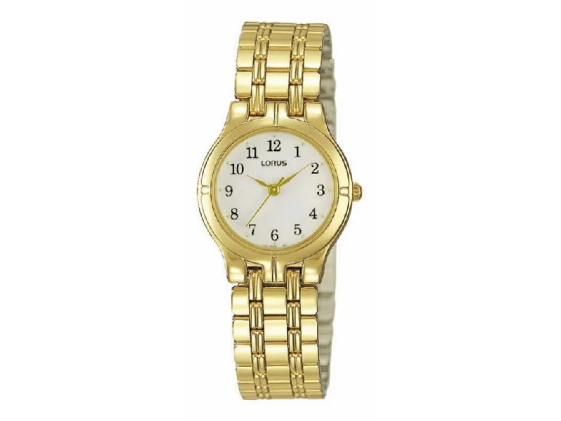 personalized bracelets for women-Lorus Ladies Gold Bracelet Watch - Model RRS12BX-9