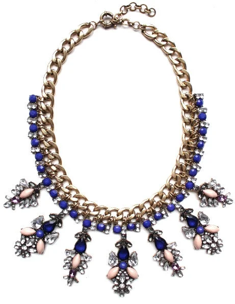 best gold necklaces for women-Luxe Royal Drops Bib Statement Necklace