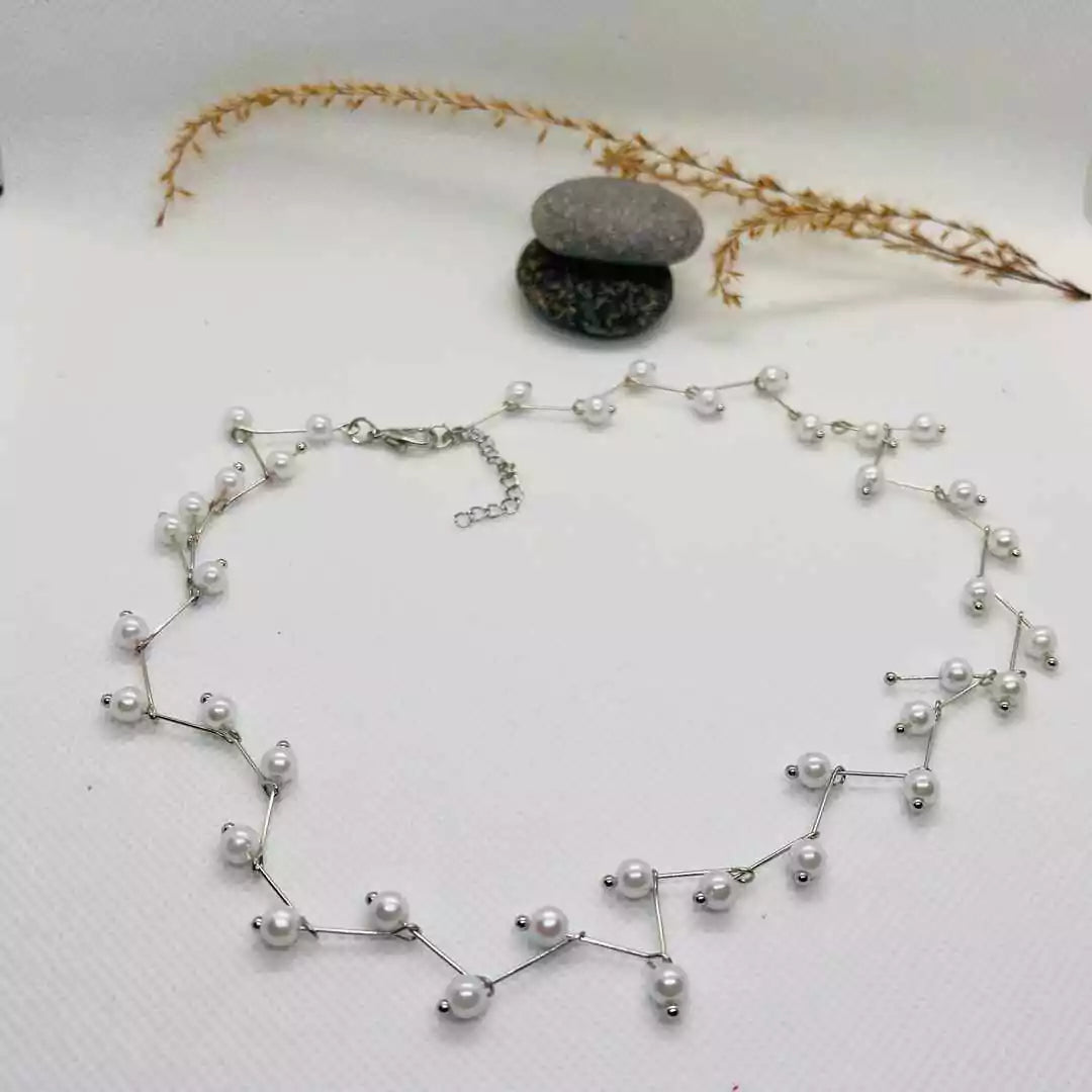 delicate chain necklaces for women-White Pearl Necklace