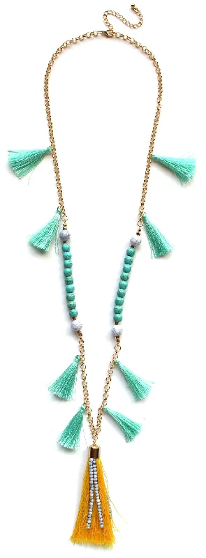 gemstone necklaces for women-Sunny Playa Fringe Necklace