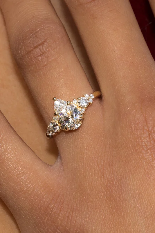 simple gold engagement rings-1.52ct D-VS1 Pear Lab Diamond Brandi