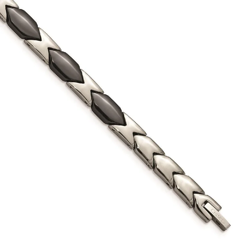 stackable bracelets for women-Titanium Black Ceramic 7.5in Bracelet