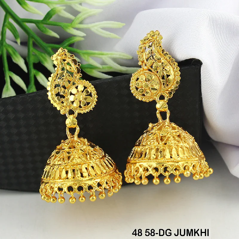 wedding stud earrings for women-Mahavir Dye Gold Jhumki Earrings