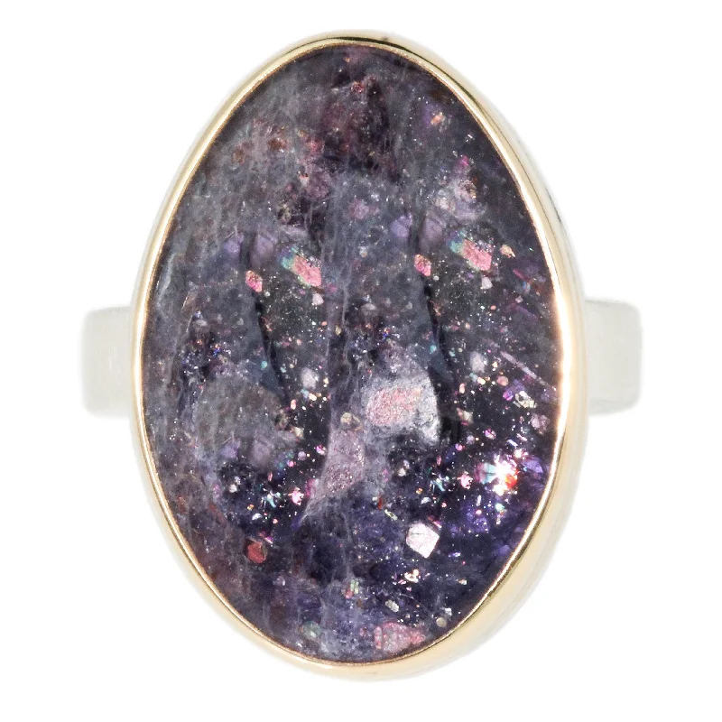 engagement rings with gemstones-Iolite in Sunstone Ring